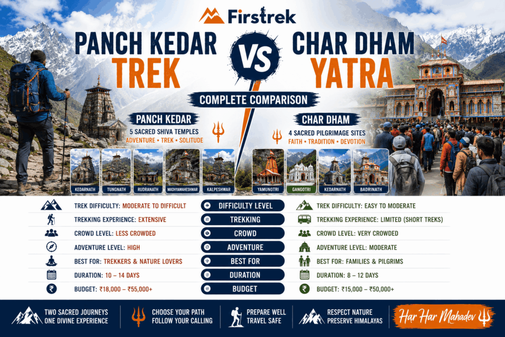Panch Kedar Vs Char dham Yatra